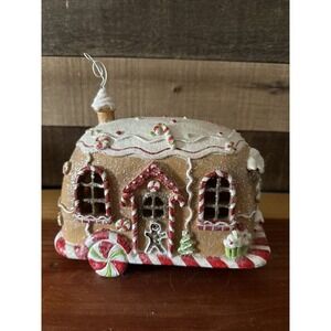 Sugary CandyCane Gingerbread Camper Trailer LightUp Christmas Village Piece HTF